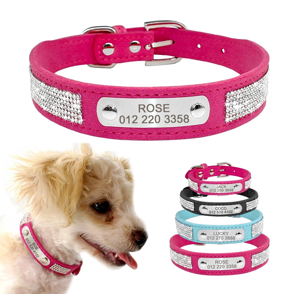 Collier Chien Personnalisé Modèle Strass